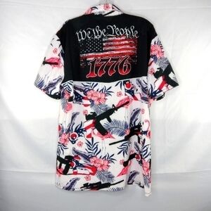 We The People 1776 Short Sleeve Button Up Shirt Men Medium
